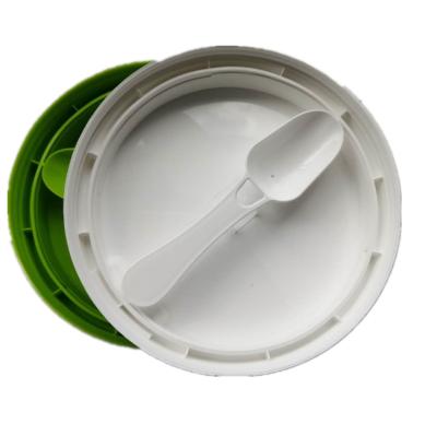 China Pilfer Proof High Quality Round Food Container Food Grade Milk Powder Plastic Lid With Built In Scoop for sale