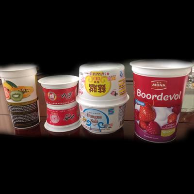 China Plastic yogurt injection yogurt cup with GMP factory and super offset printing for sale