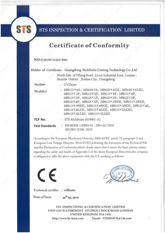 CE - Guangdong Richfruits Coating Technology Co., Ltd.