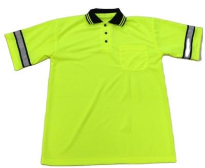 China Hot-selling Mterial Micro Polo Shirt Reflective Short Sleeve Safety Mesh Fabric Hi Viz for sale