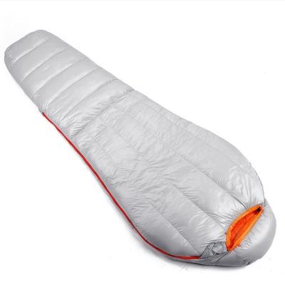 China 4 Season Lightweight Portable Waterproof Camping White Goose Down Mummy Sleeping Bag With Compression Sack for sale