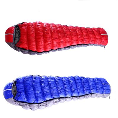 China Best Outdoor Portable Combo Camping Mummy Full Size Goose Down Sleeping Bag For Cold Weather for sale