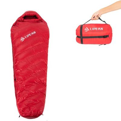 China New design soft outdoor LIPEAN Mummy down sleeping bag ultralight gooes/duck down sleeping bag mummy sleeping bag for sale