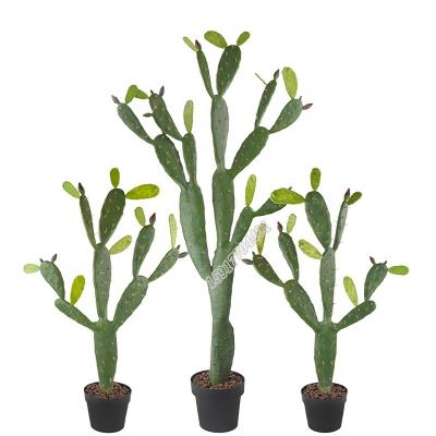 China Wholesale Rustic Plant Indoor Plastic Flower Large Bonsai Artificial Cactus Fake For Pot Decoration for sale