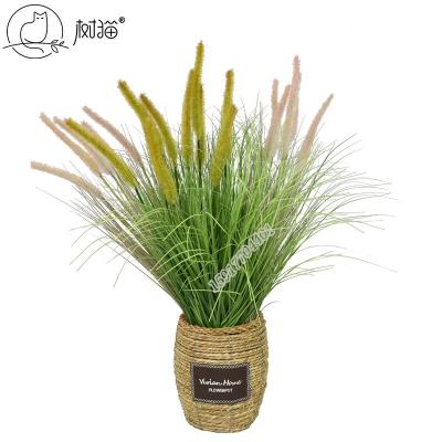 China Rustic Fire Retardant Fake Plant Artificial Dog Tail Flower Plants For Grass Decoration for sale