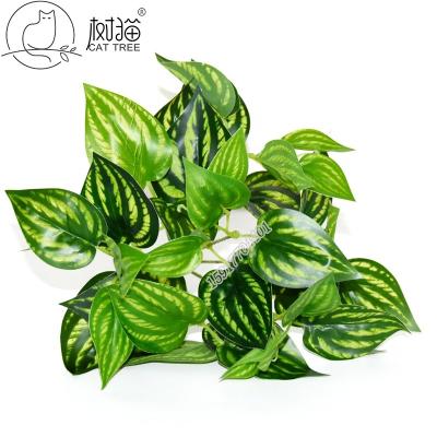 China Plant Rustic Sale Variegated Fake Watermelon Leaves Plant Artificial Leaf For Flower Decoration for sale