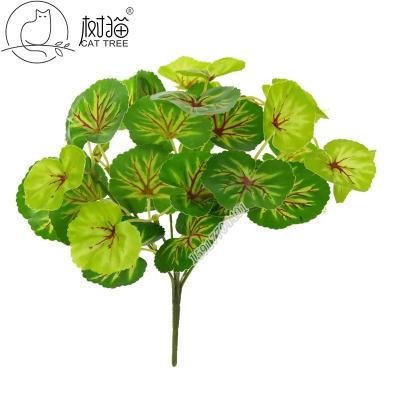 China Rustic Realistic Fake Flower PVC Leaf Artificial Cat Tree Cat Begonia Plant For Wall Decoration for sale