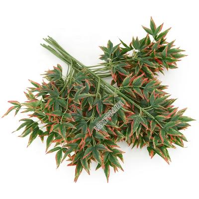 China Real Touch / Realistic Factory Price PVC Realistic Fall Leaves Nandina Artificial Plant For Fall Decoration for sale