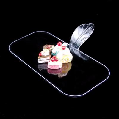 China Disposable Hot Selling Bpa Food Container Party Free Supply Disposable Plastic Paddle Cake Dish for sale