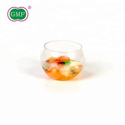 China Disposable 5oz Round Shape Clear Eco - Friendly Plastic Salad Bowl With Fashion Shape for sale