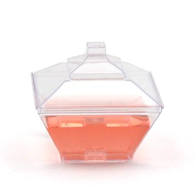 China Disposable PS Plastic Material And Plastic Type, 83ml Disposable Square PS Plastic Dessert Bowl With Lid for sale