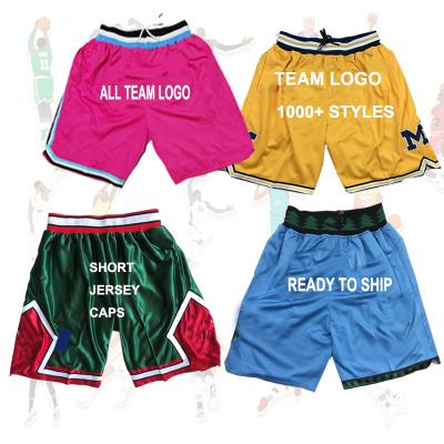 China Retro Vintage Breathable Bulls Sweaty Bulls Basketball Shorts Embroidery Heat All Star Basketball Magic Wear Shorts Men Zipper Pockets Gift for sale