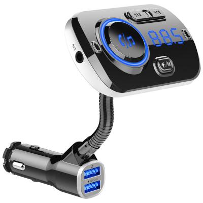 China Best Selling Bluetooth FM Transmitter Car Stereo FM Transmitter Car Charger Big Screen Display BC49AQ for sale