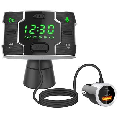 China Best Selling Car Stereo Bluetooth FM Transmitter Car Charger MP3 Player With Big Screen Time Display for sale