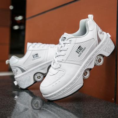 China Skate Led Shoes Deformation Kids Kick Wheel Flash Roller Shoes Wholesale Adult And Kids Kick Roller Skate Shoes With 4 Wheels for sale