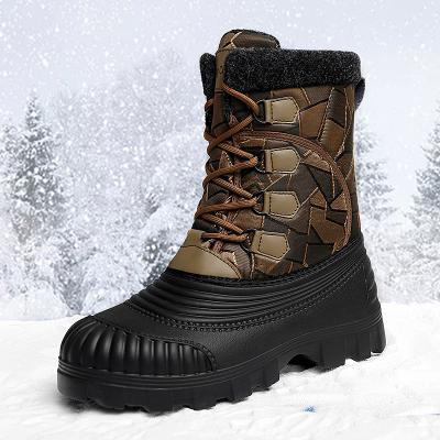 China 2021 Fashion Trend High Top Anti-slip Men's Mountaineering Snow Boots Winter Wecoo Cheap Wholesale Cotton Warm Boots for sale