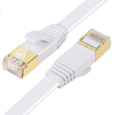 China Gold Plated 0.4FT To 100FT Length Cat7 Flat Cable Slim RJ45 Cat 7 Flat Ethernet Cable Network Cable K057 for sale