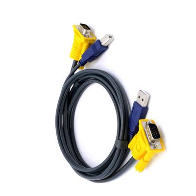 China 1.8m High Quality COMPUTER Male/Male VGA USB KVM Cable For Computer Monitor Ethernet Switch Cable kvm VGA Cable for sale