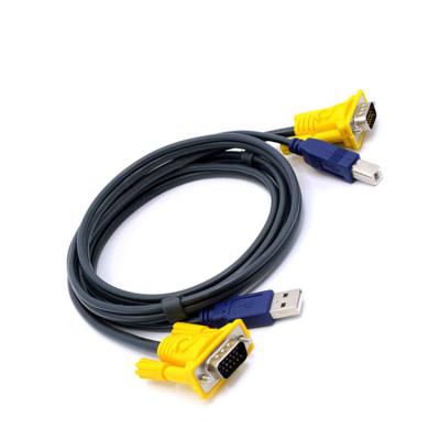 China Computer 1.5M VGA KVM Cable USB Printing Cable +VGA Cable VGA KVM Switch Male to Male for Computer Monitor for sale