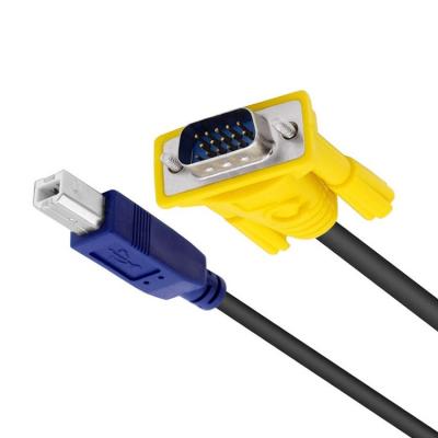 China Computer KVM Switch Cable USB Cable KVM Dual Parallel Cable 1.5m VGA Male To Male + USBA/B USB Port for sale