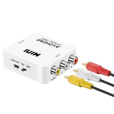 China PVC Mini RCA to Compound Converter 1080P RCA CVBS HD AV to HDTV Video Audio Adapter for sale