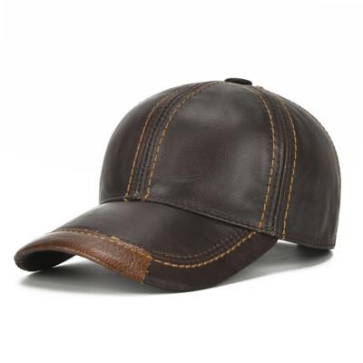 China Baseball Hat Cowhide Factory Cowhide Casual Hat Wholesale Casual Real Hat First Configuration for sale