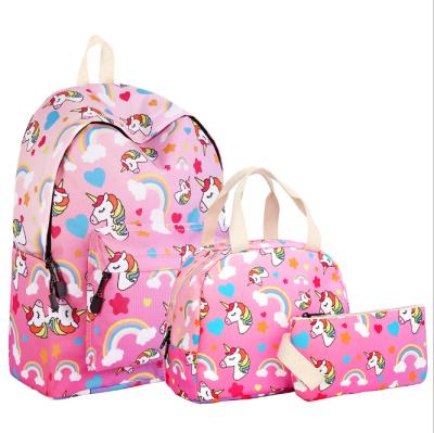 China 3pcs ventilation set backpack schoolbag for primary and middle school students girls schoolbag set for sale