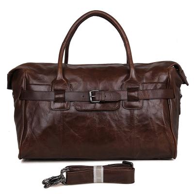 China 100% Whip Tote Luxury Genuine Leather Weekend Leather Duffel Bags Sample Top Sales Tote Custom Bag for sale