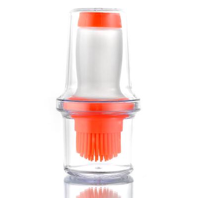 China Wholesale Custom Cheap Silicone Easy Carry Bottle Oil Brush BBQ Brush Sauce Brush Orange 1 Piece for sale