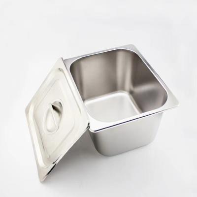 China Commercial Square Basin Dish Container Condiment Container Easily Cleaned 201\304 Stainless Steel 201\304 Stainless Steel for sale