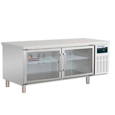 China Single-temperature XMenAir Refrigeration Equipment Salad Table Salad Display Refrigerator Stainless Steel Cooling Freezers for sale