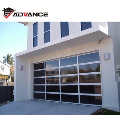 China 8*8 modern aluminum transparent full vision glass garage door for sale