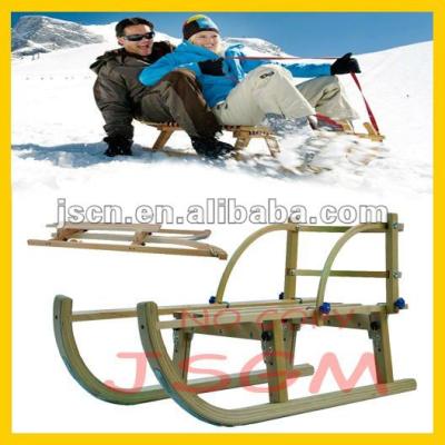 China Foldable wooden sled made of solid, multi-layered wood with back for sale