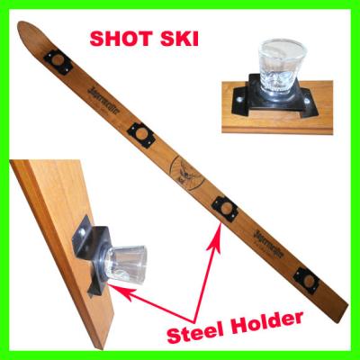 China 2014 best seller wooden pulled ski with glass holder accept customer's size request for sale