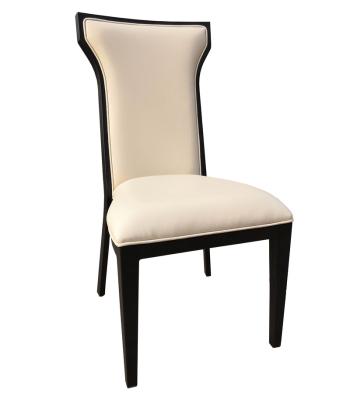 China Exquisite Modern Leather Upholstered Luxury Antique Metal Steel Frame Hotel Restaurant Cafe Dining Chair for sale