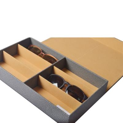 China Fashional Glasses Case Custom Eyewear Display 6 Slot Holder Storage Monocle Display Tray for sale