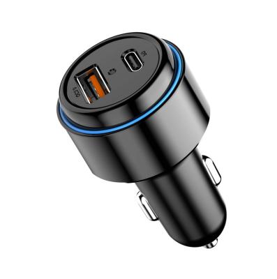 China Voltage Monitoring Blue Smart LED PD20W QC3.0 Indicator Type-C In Car USB Charger For iPhone Android Mobile Phone Fast Charging for sale