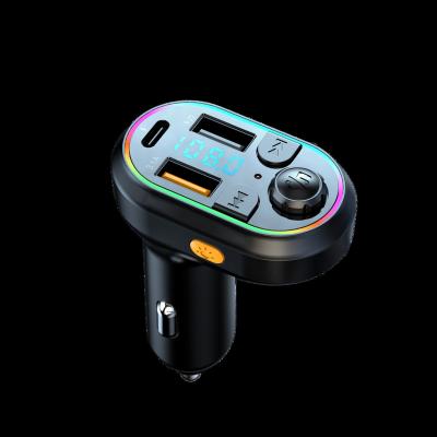 China USB Car Charger FM Transmitter Bluetooth U-disk Bluetooth Mobile Phone TF Success 5V/3.1A Charging Type-C Wireless Music Player for sale