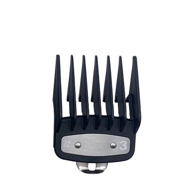 China 2 Pcs Comfortable High Quality Barber Styling Tools Hair Salon Clipper Attachment Stainless Steel Clip Black Guide Comb for sale