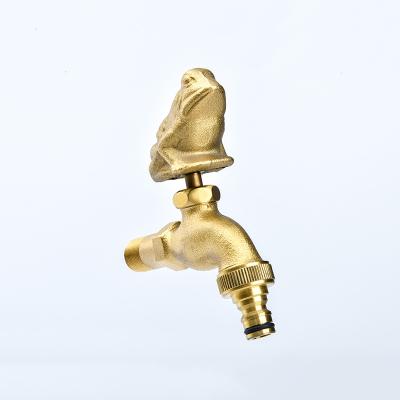 China Modern European Copper Bronze Animal Garden Bathroom Antique Flog Wall Mounted Mop Pool Sink Water Dispenser Faucet for sale