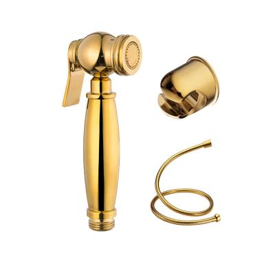 China Modern Gold Portable Shattaf Seat Shower Head Faucet Toilet Bidet Sprayer Set for sale