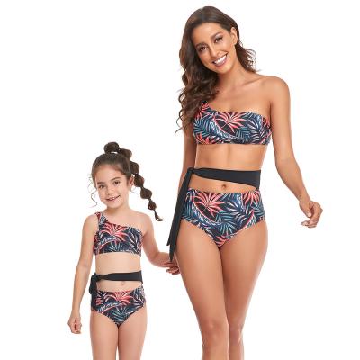 China Breathable mommy and me best-selling custom matching 2022 high quality swimwear fashion baby bikini mom and daughter family swimwear for sale