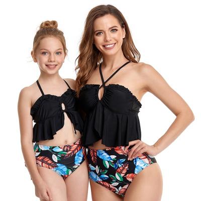 China 2021 Sale 2 Piece High Waist Breathable Warm Casual African Print Family Matching Swimwear For Summer Vacation for sale