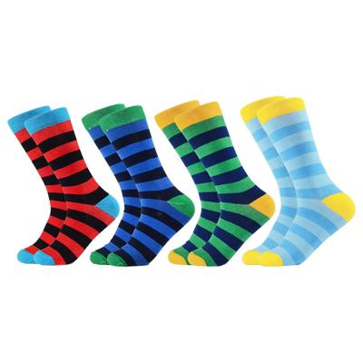 China Happy QUICK DRY fashion men striped warm bangs high quality casual cotton custom made socks wholesale funny long sock for sale