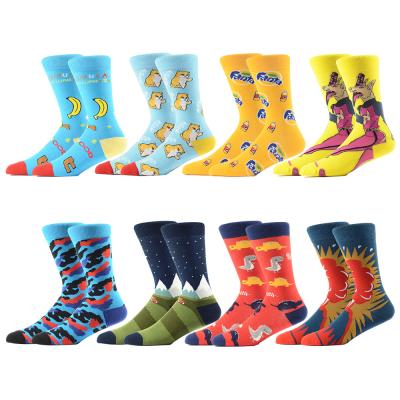 China Men's fashion QUICK DRY wholesale cotton thongs cartoon male designer custom made creative Dress Crew Sock unisex socks for sale