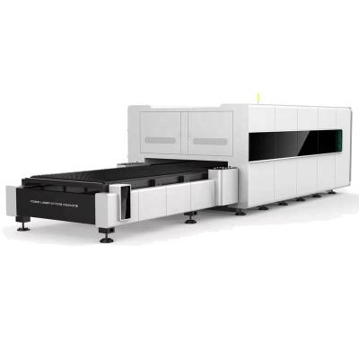 China Affordable Full-enclosed 4015 3015 CNC Metal Laser Fiber Cutting Metal Sheet Fiber Metal Laser Cutter Enclosed Double Exchange Table for sale