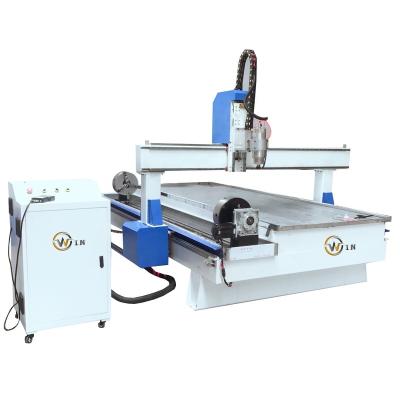 China MDF 3D CNC Engraving Machine CNC 4 Axis CNC WOOD ACRYLIC Factory Price Owin 1325 1530 CNC 4 Axis Router Machinery With the rotary side for sale