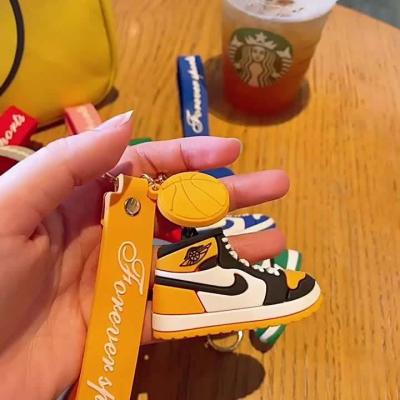 China Wholesale Custom Luxury Mini Basketball Sneaker Jordan Silicone PVC Key Chain Accessories Man Brand 3d Key Chain for sale