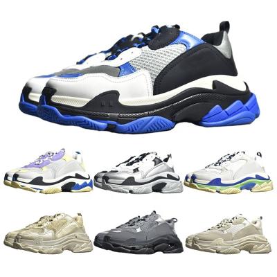 China Paris Rubber Sneakers For Balanciaga Luxury Triple S Shoes Balanciaga Mens Womens Platform Black Clear Unique Mens White Womens Sneakers for sale