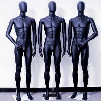 China Male color matte plus size body man plastic maniquin full black for clothes display for sale